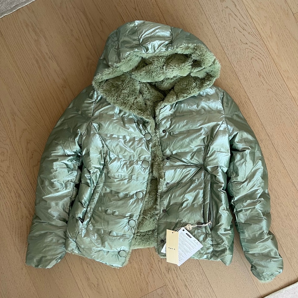 Reversible Faux Fur Down Jacket